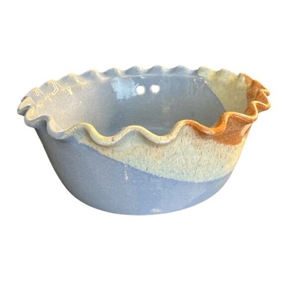 Handcrafted Clay Pen Pottery 9” Casserole Berry Pie Bowl - Picture 1 of 10